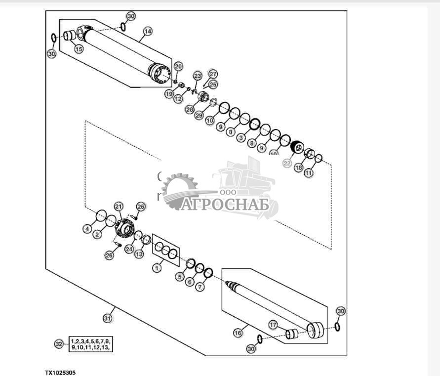 Цилиндр наклона (пакетир. машина) 